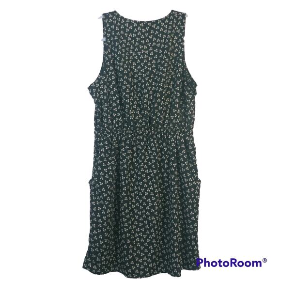 Ventti Black Sleeveless Dress Floral Print With Pockets Size L - Picture 2 of 8